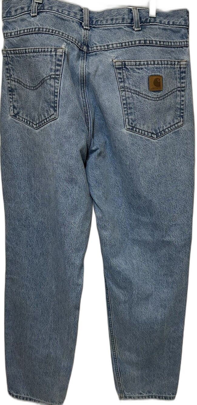 Carhartt Men's Jeans B17 STW Relaxed Fit Blue Denim Work Size 36X32 Light Wash